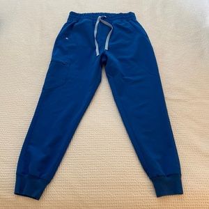 Women's Royal Blue High Waisted - Petite Jogger Scrub Pants - S
